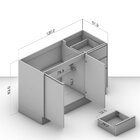 Balcão 2 Portas 3 Gavetas Sem Tampo 120cm Campanele Amêndoa/c