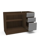 Balcão 2 Portas 3 Gavetas Sem Tampo 120cm Campanele Amêndoa/c