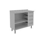 Balcão 2 Portas 4 Gavetas Criativa – Itatiaia Aço - Branco Ne
