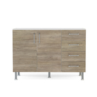 Balcão 2 Portas 4 Gavetas Nogal Florida