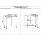 Balcão 2 Portas 800 Viv Aluminum Freijó/vanilla