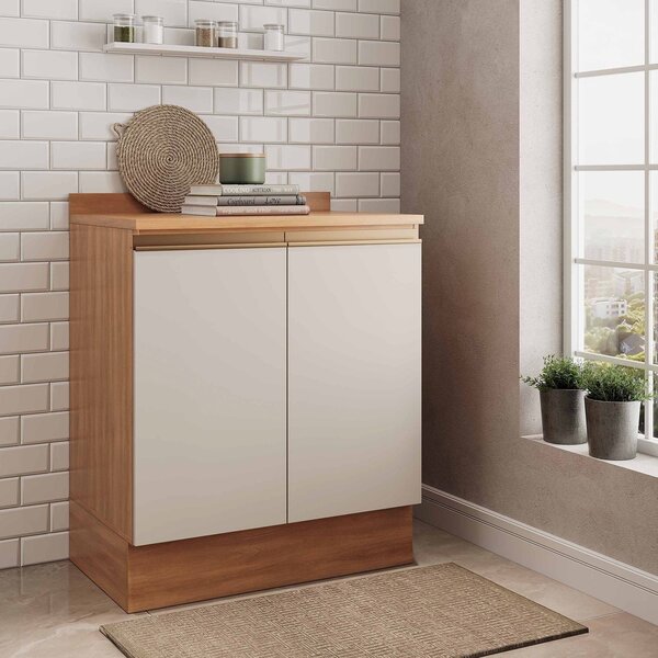 Balcão 2 Portas 80cm Com Tampo Aroeira Cabecasa Madeiraorigin