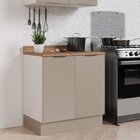 Balcão 2 Portas 80cm Com Tampo Com Rodapé Puxador 150cm Ipane