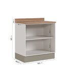 Balcão 2 Portas 80cm Com Tampo Com Rodapé Puxador 150cm Ipane