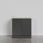 Balcão 2 Portas 80cm Com Tampo Com Rodapé Puxador 150cm Ipane