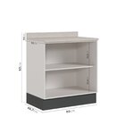 Balcão 2 Portas 80cm Com Tampo Com Rodapé Puxador 150cm Ipane