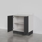 Balcão 2 Portas 80cm Com Tampo Com Rodapé Puxador 150cm Ipane