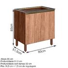 Balcao 2 Portas 80cm Com Tampo Para Cooktop Mdf Kali Premium