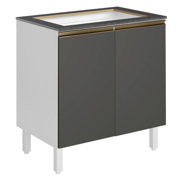 Balcao 2 Portas 80cm Com Tampo Para Cooktop Mdf Kali Premium