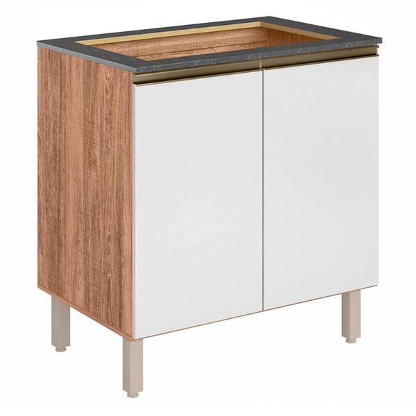 Balcao 2 Portas 80cm Com Tampo Para Cooktop Mdf Kali Premium