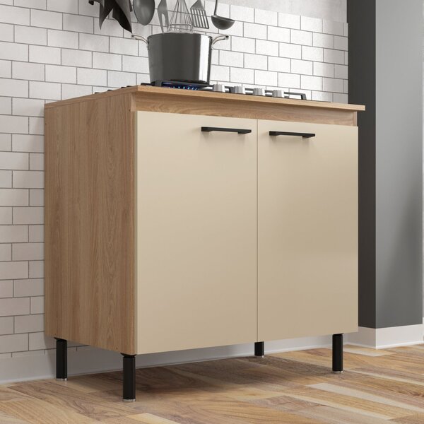 Balcão 2 Portas 80cm Maysa Madeira Oak/dunas