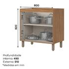 Balcão 2 Portas 80cm Requinte Henn