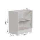 Balcão 2 Portas 80cm Sem Tampo Com Rodapé Puxador 150mm Ipane