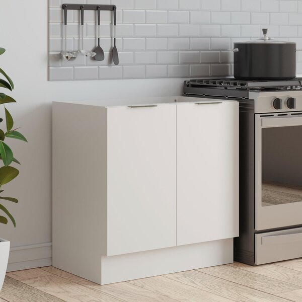 Balcão 2 Portas 80cm Sem Tampo Com Rodapé Puxador 150mm Ipane