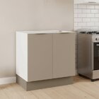 Balcão 2 Portas 80cm Sem Tampo Com Rodapé Puxador 150mm Ipane