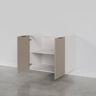 Balcão 2 Portas 80cm Sem Tampo Sem Rodapé Puxador 150cm Ipane