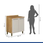 Balcão 2 Portas 80cm Tarantela Valdemóveis Cinamomo/off White