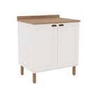 Balcão 2 Portas Americano Provençal 100% Mdf Com Tampo Ilumin