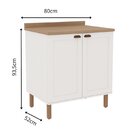 Balcão 2 Portas Americano Provençal 100% Mdf Com Tampo Ilumin