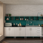 Balcão 2 Portas Branco com Tampo Preto Florida