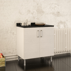 Balcão 2 Portas Branco com Tampo Preto Florida