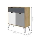 Balcão 2 Portas Canterlot Carvalho Grafite Branco Prata