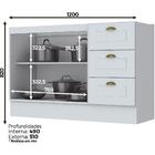 Balcão 2 Portas Clássico Americana 120 Cm Sem Tampo Henn C353