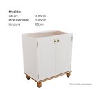 Balcão 2 Portas Com Base E Pés De Madeira Maciça Joy Off White