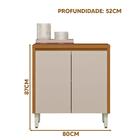 Balcão 2 Portas Com Tampo 80 Cm Nature Off White Michelangelo