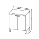 Balcão 2 Portas Com Tampo 80cm Finesse Thb