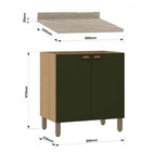 Balcão 2 Portas Com Tampo 80cm Luciane Classic