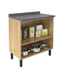 Balcão 2 Portas Com Tampo New Jazz Itatiaia Freijó/off White