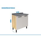 Balcão 2 Portas Com Tampo New Jazz Itatiaia Freijó/off White