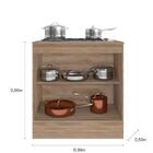 Balcão 2 Portas Cooktop 0,80cm Com Tampo Grifo Carvalho Oak/b