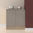 Balcão 2 Portas Cooktop 0,80cm Com Tampo Grifo Carvalho Oak/f