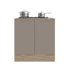 Balcão 2 Portas Cooktop 0,80cm Com Tampo Grifo Carvalho Oak/f