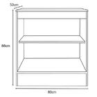 Balcão 2 Portas Cooktop 0,80cm Com Tampo Grifo Carvalho Oak/f
