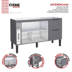Balcão 2 Portas e 2 Gavetas Cisne Cinza 150 Cozimax