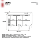 Balcão 2 Portas e 2 Gavetas Cisne Cinza 150 Cozimax