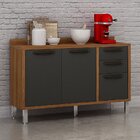 Balcão 2 Portas E 3 Gavetas Letícia  Carvalho/grafite