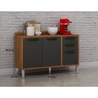 Balcão 2 Portas E 3 Gavetas Letícia  Carvalho/grafite