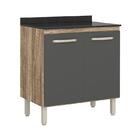 Balcão 2 Portas Loá 80cm Com Tampo Mdp - Nicioli