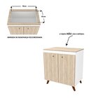 Balcão 2 Portas Para Cooktop 4 Bocas Carvalho / Branco