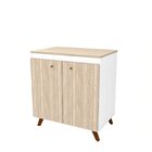 Balcão 2 Portas Para Cooktop 4 Bocas Carvalho / Branco