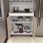 Balcão 2 Portas Para Cooktop 4 Bocas Carvalho / Branco