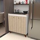 Balcão 2 Portas Para Cooktop 4 Bocas Carvalho / Branco