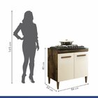 Balcão 2 Portas Para Cooktop 4 Bocas Sevilha Ypê/off White