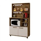 Balcão 2 Portas Paris Arte Móveis Ipê/off White