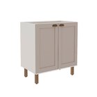 Balcão 2 Portas Sem Tampo 100% Mdf Americano Provençal Ilumin