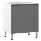 Balcão 70cm Branco 2 Portas Cinza Puro BP 82,5x70x53cm Spring Luciane